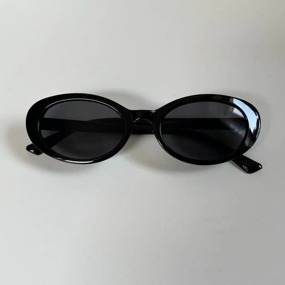 vintage unique retro style black round sunglasses